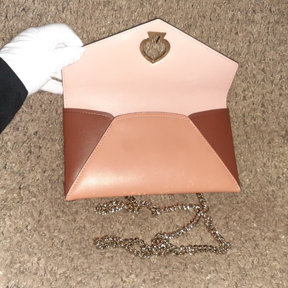 Kate Spade-Suzy-Gold Chain Cluch-Tawny/Multi Smooth Leather-NWT-PWRU7330 - Picture 4 of 8